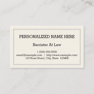 Low-Key and Simple Barrister At Law Business Card