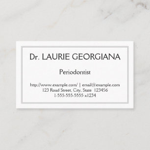 Low-Key and Simple Periodontist Business Card