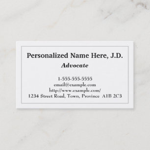Low-Key & Clean Advocate Business Card