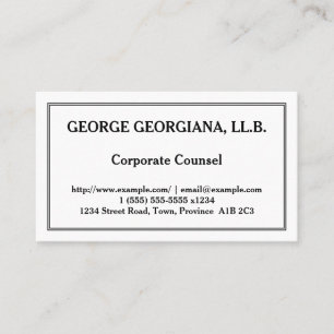 Low-Key Corporate Counsel Business Card
