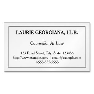 Low-Key Counsellor At Law Magnetic Business Card