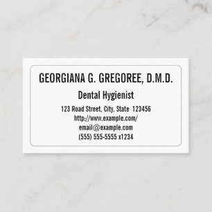 Low-Key Dental Hygienist Business Card