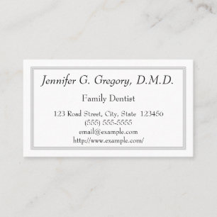 Low-Key Family Dentist Business Card