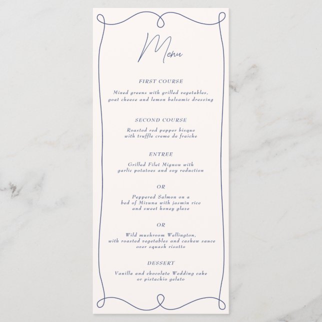 Low Key Minamalist Swirl Menu (Front)
