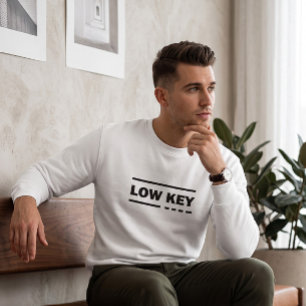 Low Key Minimalist White Crewneck Sweatshirt Aes