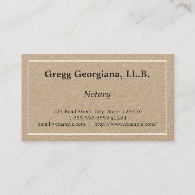 Low-Key Notary Business Card (Front)