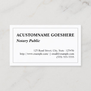 Low-Key Notary Public Business Card