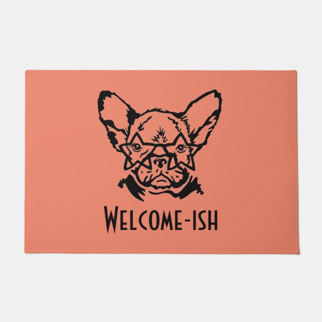 Low Key Rockstar Frenchie French Bulldog Doormat (Front)