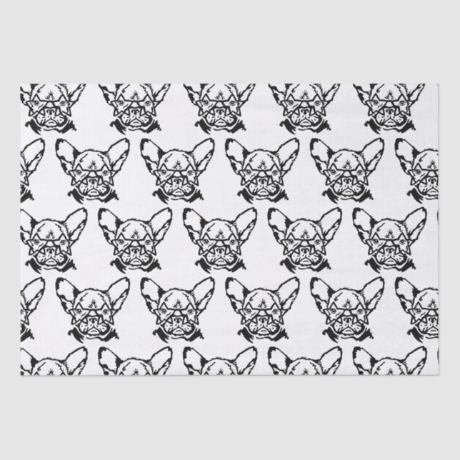 Low Key Rockstar Frenchie French Bulldog Tissue Paper (Front)