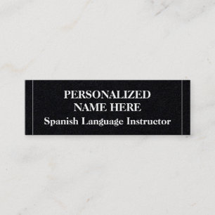 Low-Key Spanish Language Instructor Business Card