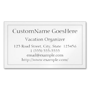 Low-Key Vacation Organiser Magnetic Business Card