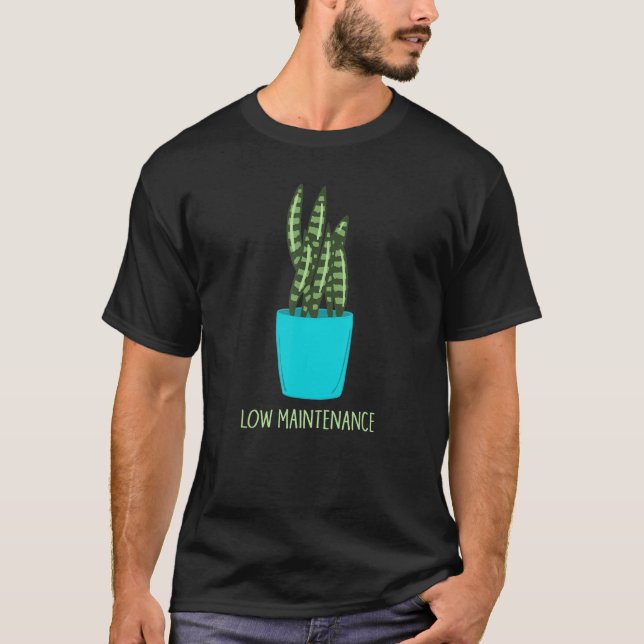 Low Maintenance Snake Plant Houseplant Graphic T-Shirt (Front)