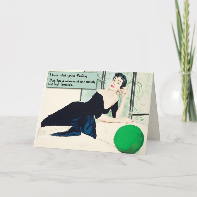 Low Morals [funny greeting card] Card (Front)