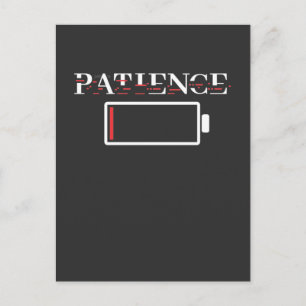 Low Patience Battery Annoyed Unpatient People Postcard