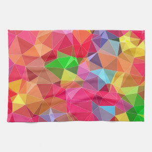 low poly background abstract pattern bright tea towel