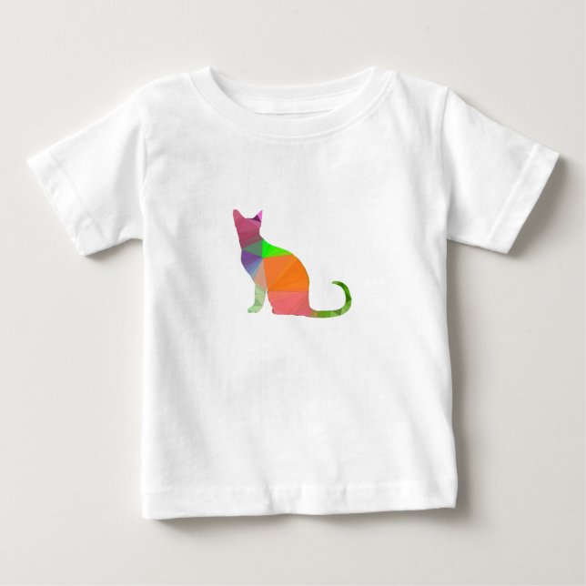 Low Poly Cat Silhouette Baby T-Shirt (Front)