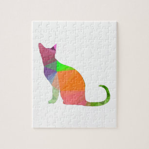 Low Poly Cat Silhouette Jigsaw Puzzle