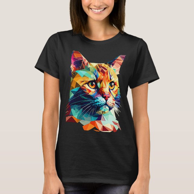 Low Poly Cat T-Shirt (Front)