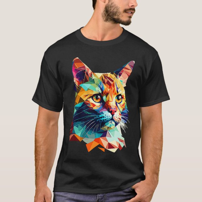 Low Poly Cat T-Shirt (Front)
