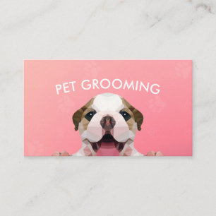 Low Poly Dog Pet Care Grooming Bathing Food Salon Appointment Card