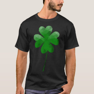 Low Poly Geometric Four Leaf Clover T-Shirt