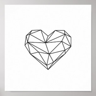 Low-poly heart poster