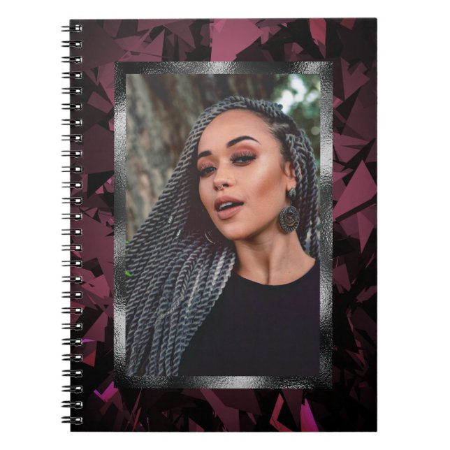 Low-Poly & Metallic Frame Photo Spiral Notebook (Front)