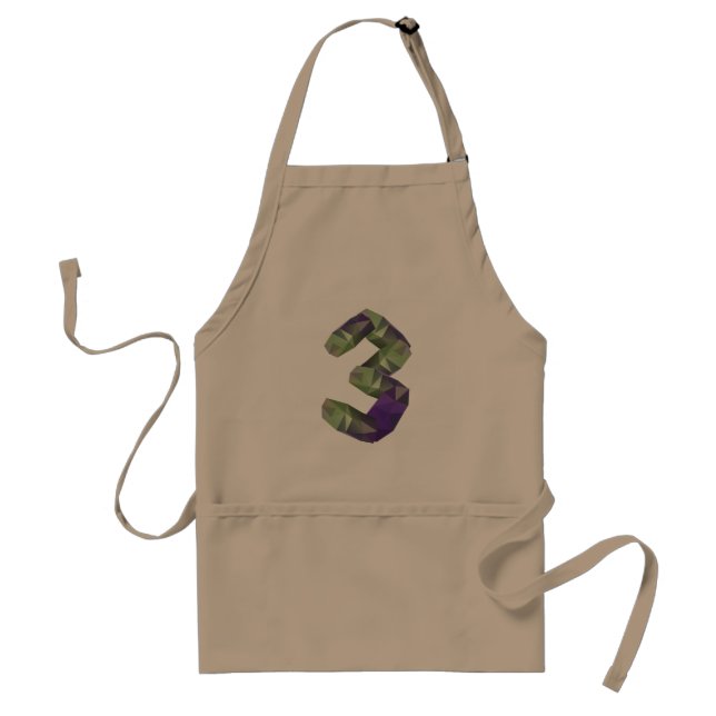 Low Poly Number 3 Geometric Gradient Standard Apron (Front)