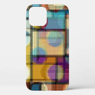 Low poly pixel art, geometric pattern. iPhone 12 case