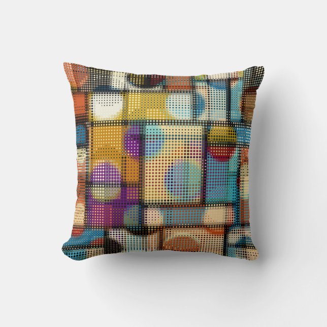 Low poly pixel art, geometric pattern. cushion (Front)