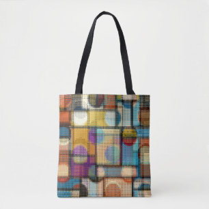 Low poly pixel art, geometric pattern. tote bag