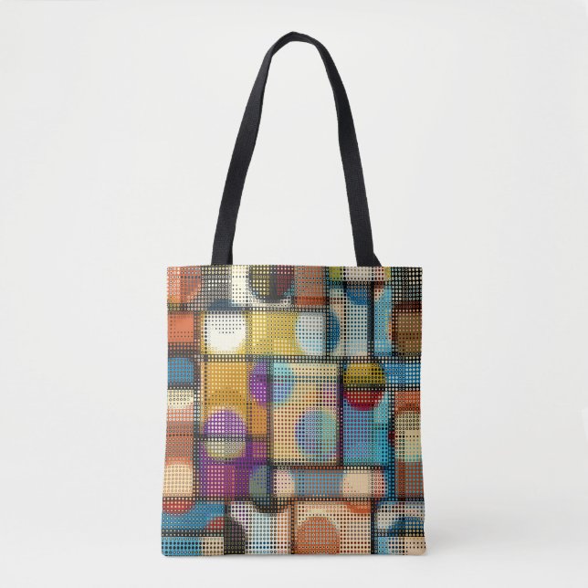 Low poly pixel art, geometric pattern. tote bag (Front)