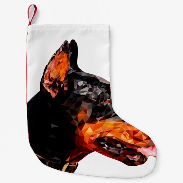 Low poly triangle abstract design small christmas stocking (Front)