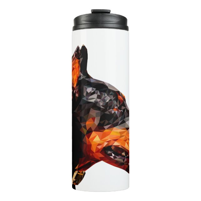 Low poly triangle abstract design thermal tumbler (Front)