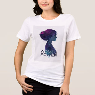 Low Poly Women Power T-Shirt Feminist Art Tri-Blend Shirt