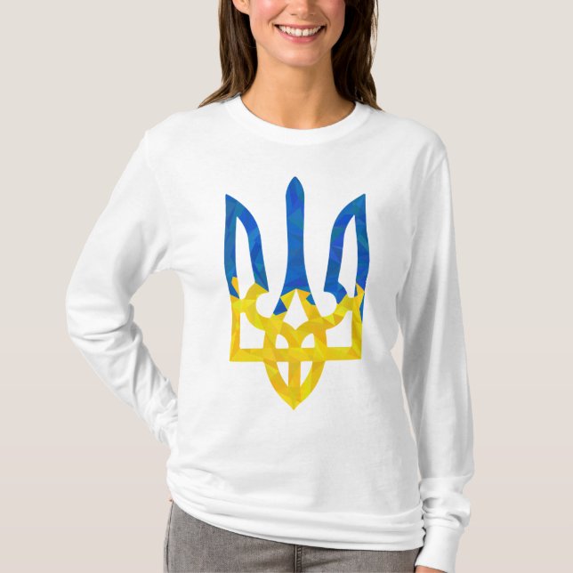 Low polygonal Ukrainian trident T-Shirt (Front)