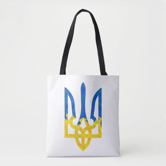 Low polygonal Ukrainian trident Tote Bag (Front)