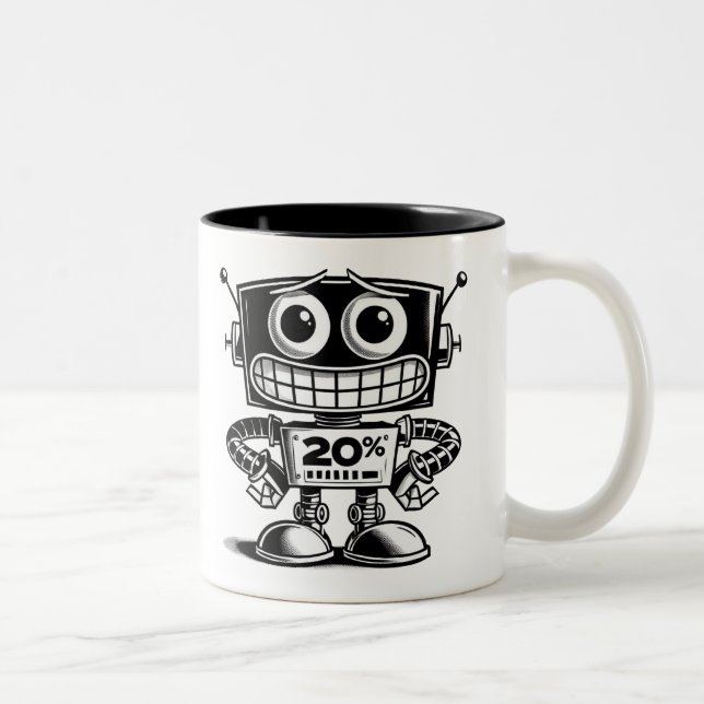 Low Power Robot – Not Today… Two-Tone Coffee Mug (Right)