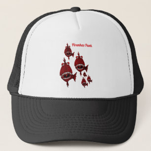 Low Red Killer Piranhas Punk Fishing Angr Trucker Hat