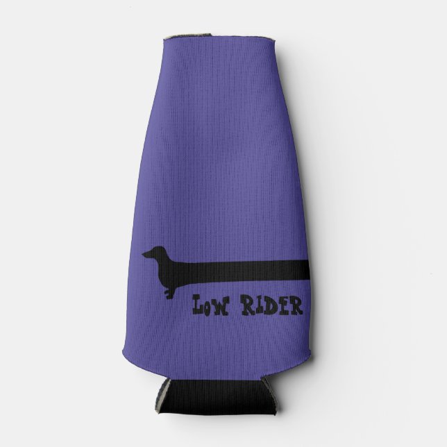 Low Rider Dachshund Bottle Cooler (Front)