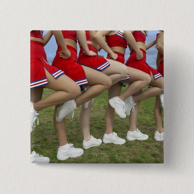 Low Section View of a Group of Cheerleaders 15 Cm Square Badge (Front)