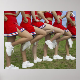 Low Section View of a Group of Cheerleaders Poster
