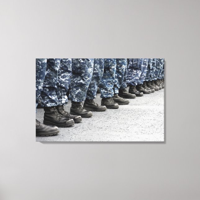 Low section view of sailors canvas print (Front)