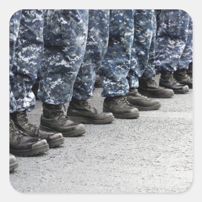 Low section view of sailors square sticker (Front)