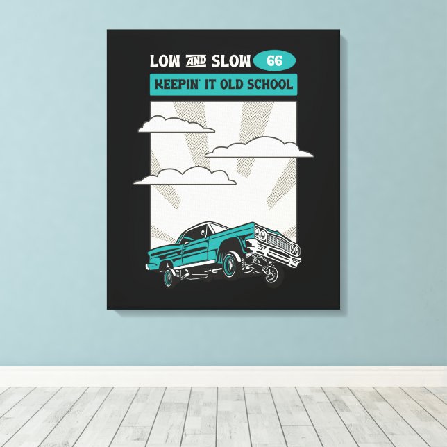 Low & Slow 66 Classic Lowrider Canvas Print (Insitu(Wood Floor))