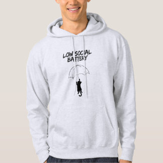 Low Social Battery – Editable Quote Cat Hoodie