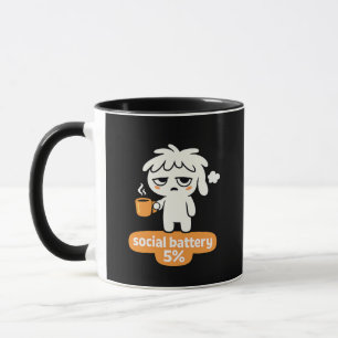Low Social Energy – Cute Coffee Humo Mug