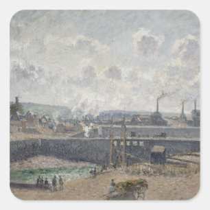 Low Tide at Duquesne Docks, Dieppe, 1902 Square Sticker