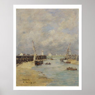 Low Tide at Trouville, 1895 (oil on panel) Poster