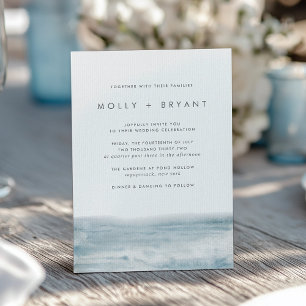 Low Tide Coastal Watercolor Wedding Invitation